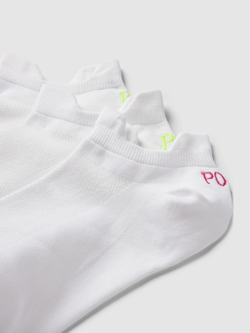 Sneakersocken mit Label-Print im 3er-Pack Modell 'DOUBLE' in weiß