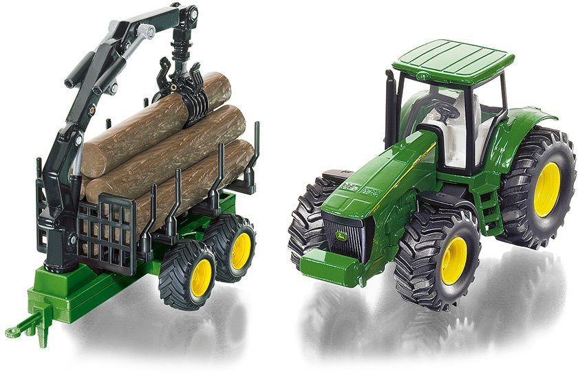 Siku Spielzeug-Traktor SIKU Farmer, John Deere 8430 mit Forstanhänger (1954)