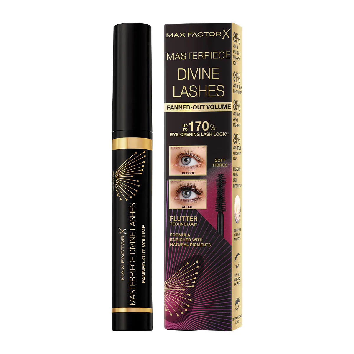 Μάσκαρα Max Factor Masterpiece Divine Lashes για όγκο, μαύρη