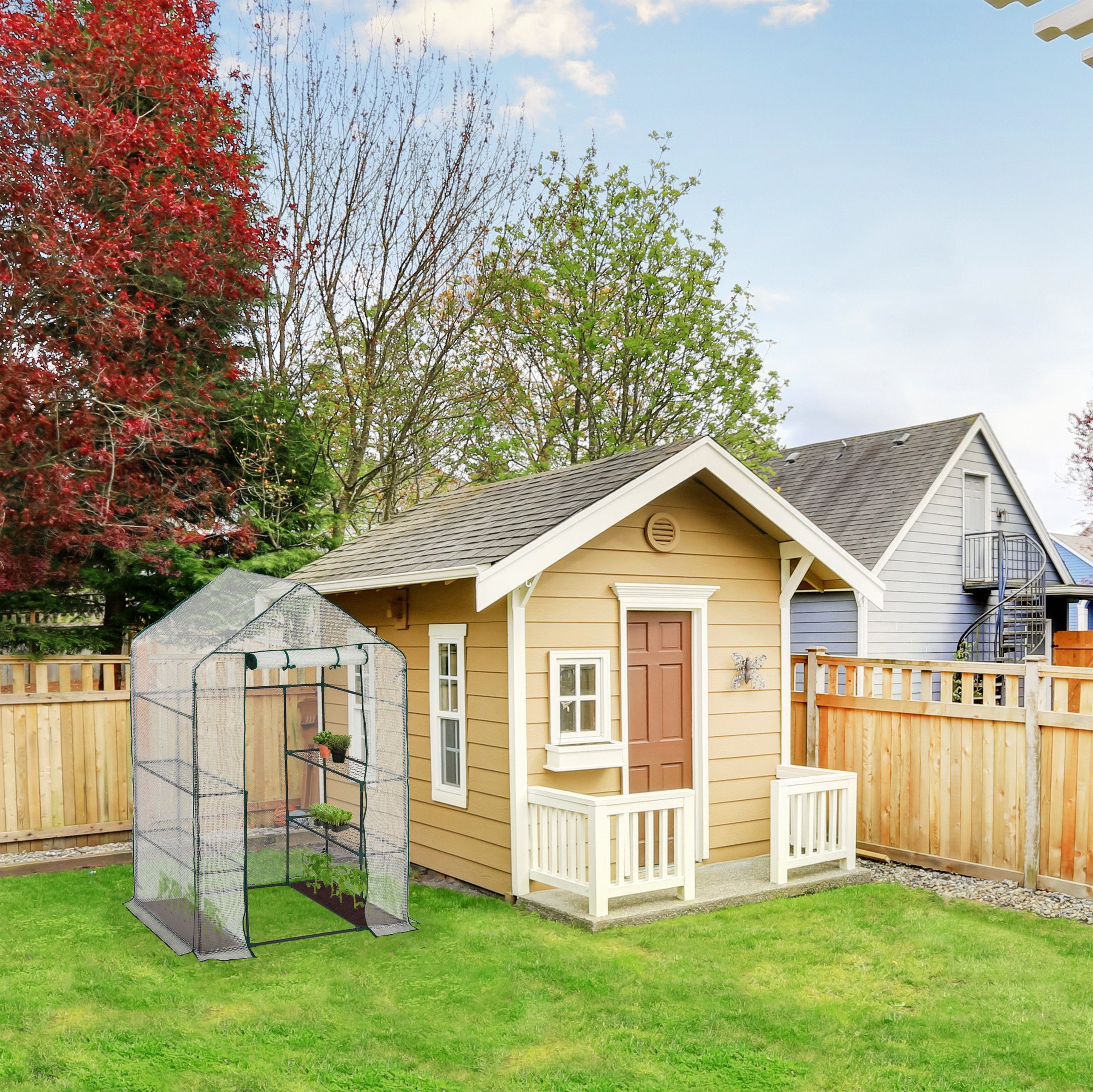 relaxdays Foliengewächshaus Gewächshaus mit PE-Folie