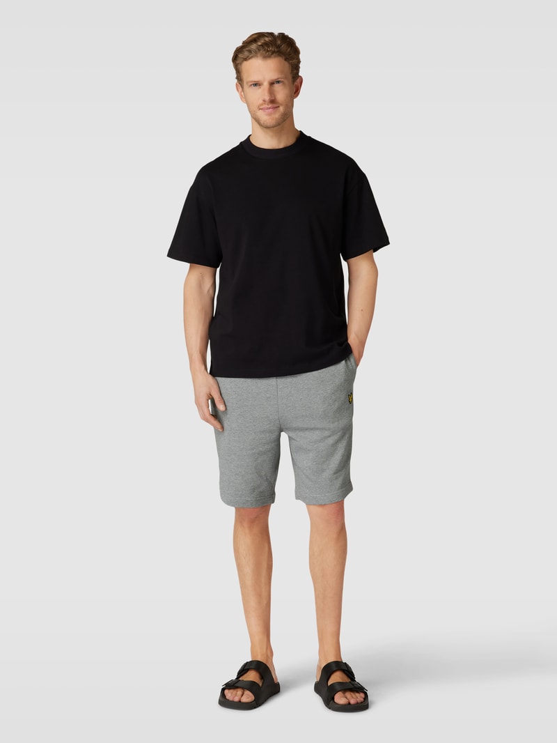 Sweatshorts mit Tunnelzug in mittelgrau meliert