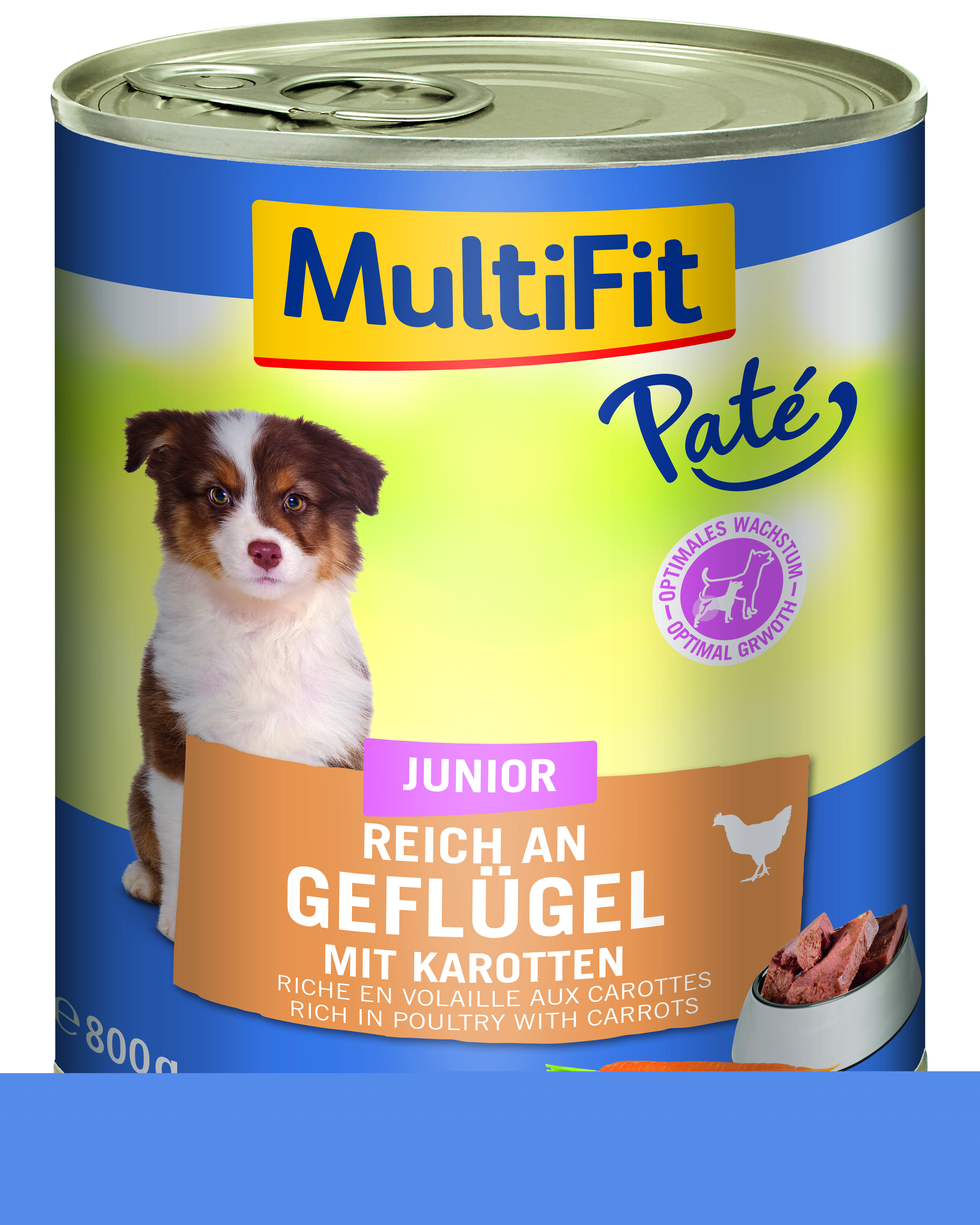 MultiFit Hundenassfutter MultiFit Junior Pate Geflügel mit Karotten 6x800g
