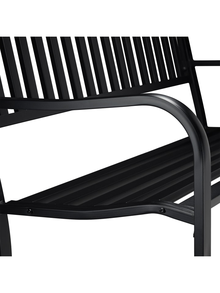 relaxdays Gartenbank in Schwarz - (B)127,5 x (H)82 x (T)59,5 cm günstig kaufen onesize