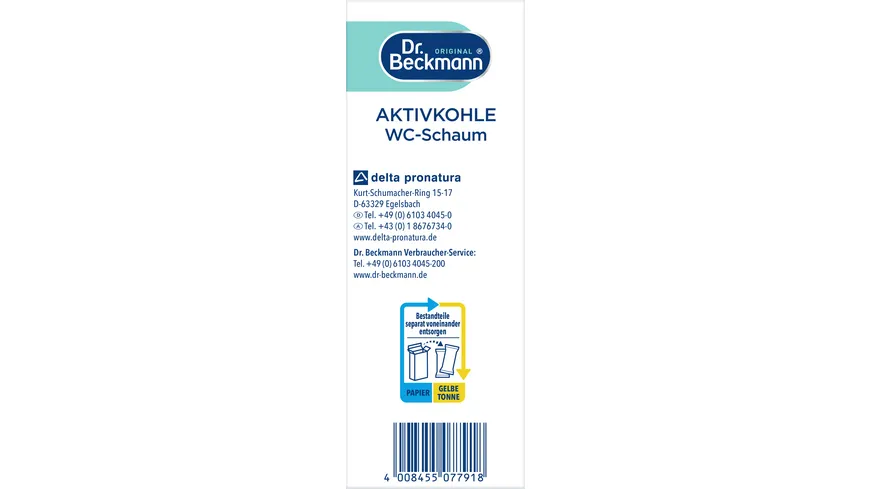 Dr.Beckmann Aktivkohle WC-Schaum 3x100g 300 g