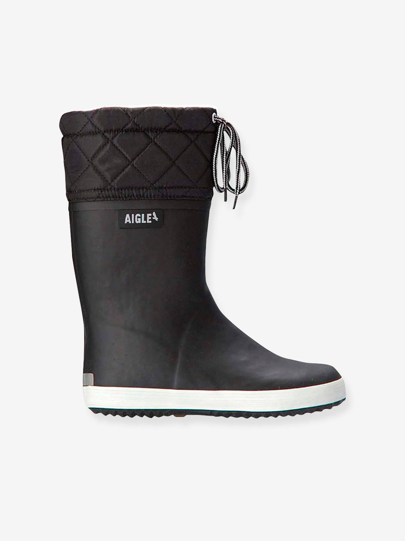 Bottes de pluie fourrées enfant Lolly Pop Giboulée AIGLE® marine blanc
