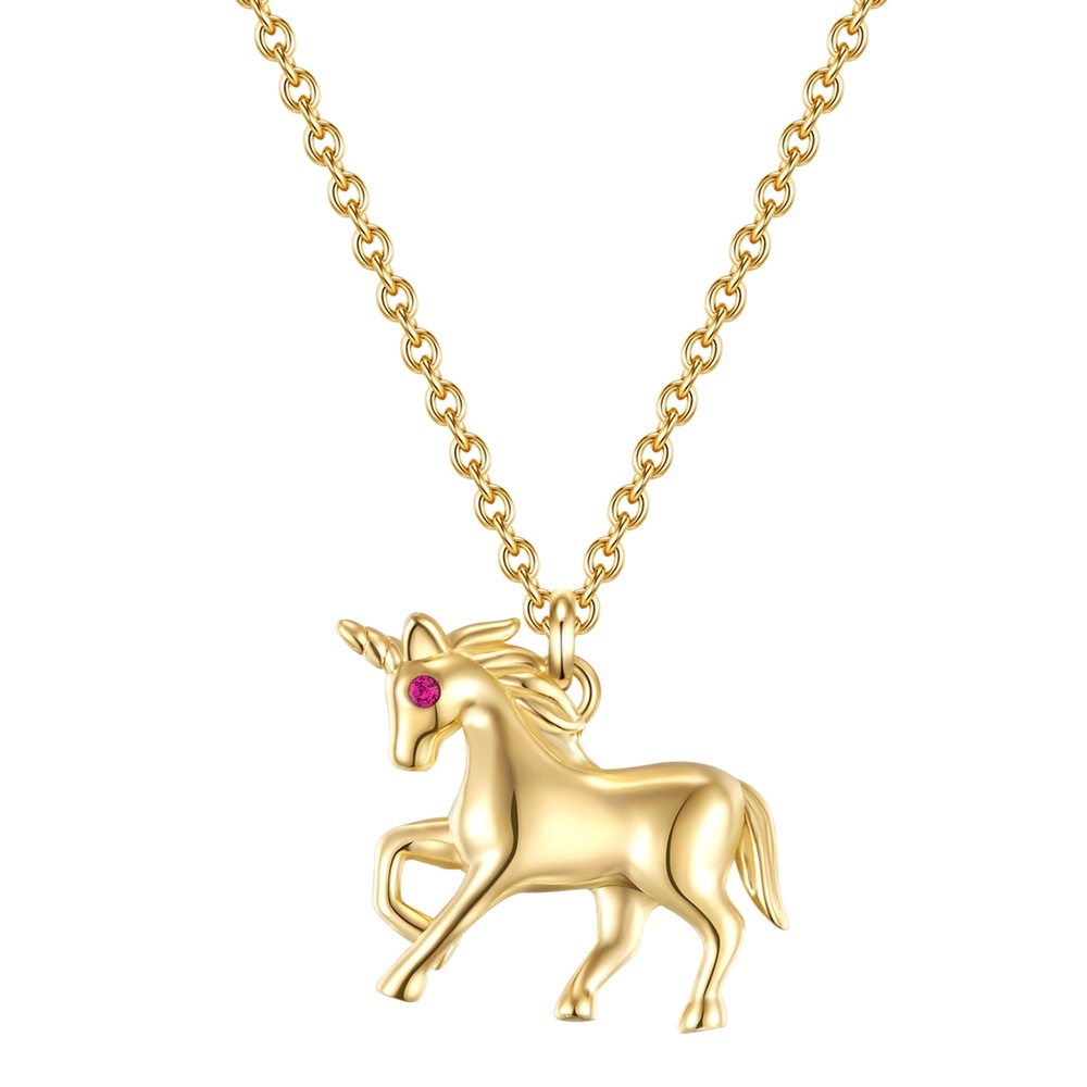 Glanzstücke München Collier en argent Licorne Argent sterling Oxyde de zirconium (CZ) en Or jaune collier