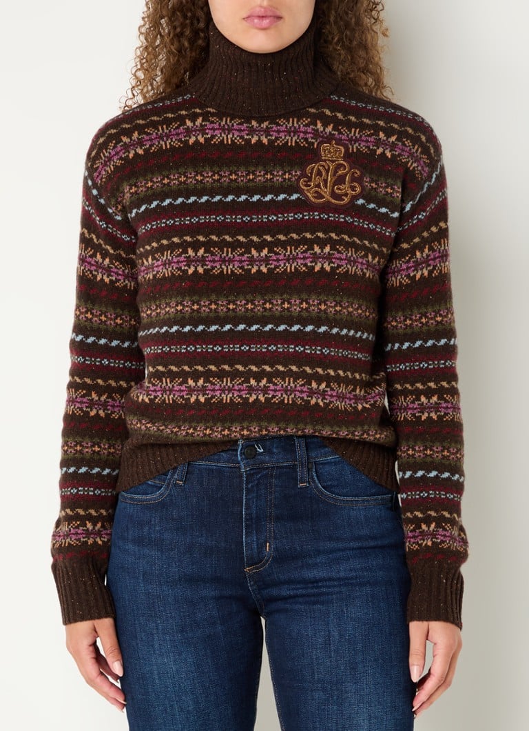 Pulover Ralph Lauren din amestec de lână fin tricotat cu logo brodat