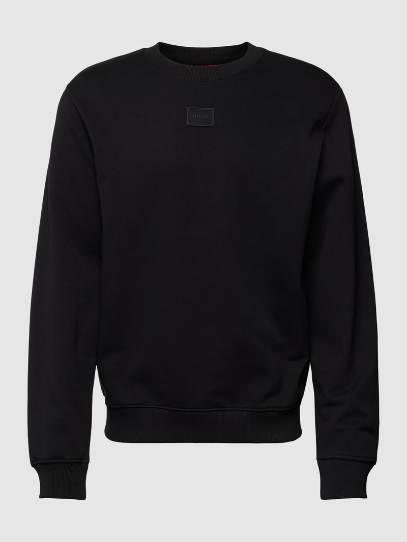 Sweatshirt mit Label-Patch Modell 'Diragol' in schwarz