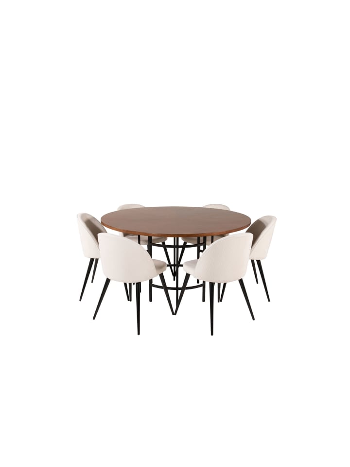 ebuy24 Essgruppe Copenhagen (7-teilig) Beige 140 x 140 cm günstig kaufen onesize