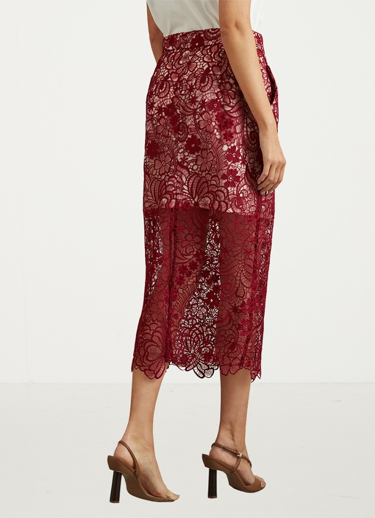 Jupe crayon midi Reiss Flo avec dentelle