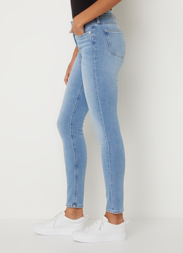 Jeans skinny a vita media Calvin Klein, lavaggio chiaro