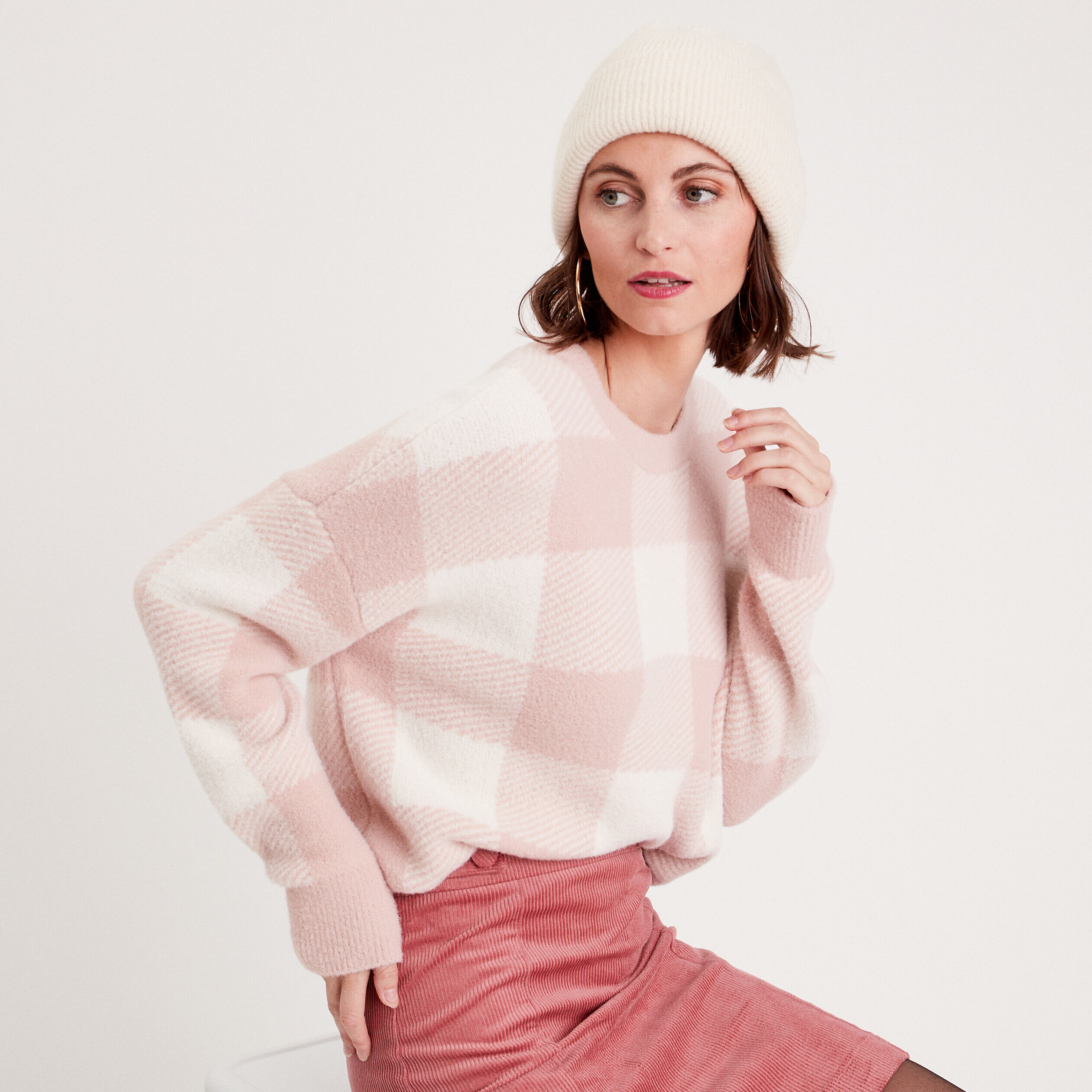 Pull col rond rose femme | Cache Cache