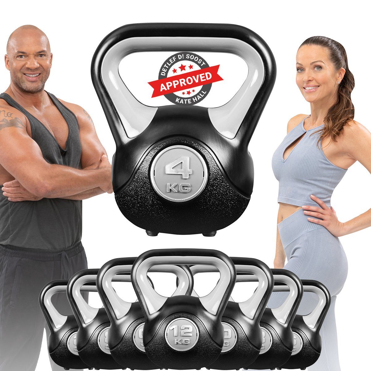 Miweba Sports Kettlebell Kettlebell KB200 - verschiedene Varianten, (Anti-Rutsch-Griff - Hartgummifüße - wasserabweisend - geräuscharm - hochwertige Sand-Zement-Mischung - Profi Fitness Schwunghantel Indoor & Outdoor Workout Ganzkörpertraining Kugelg