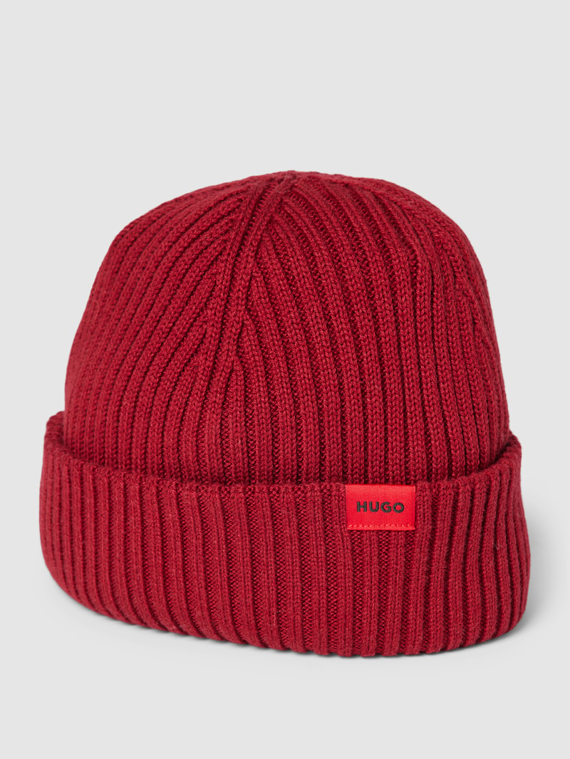 Beanie in Strick-Optik Modell 'Xishon' in dunkelrot