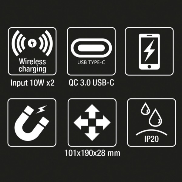 Stazione di ricarica wireless Beta 018390002 compatibile con le lampade di ispezione 1838POCKET e 1838SW.