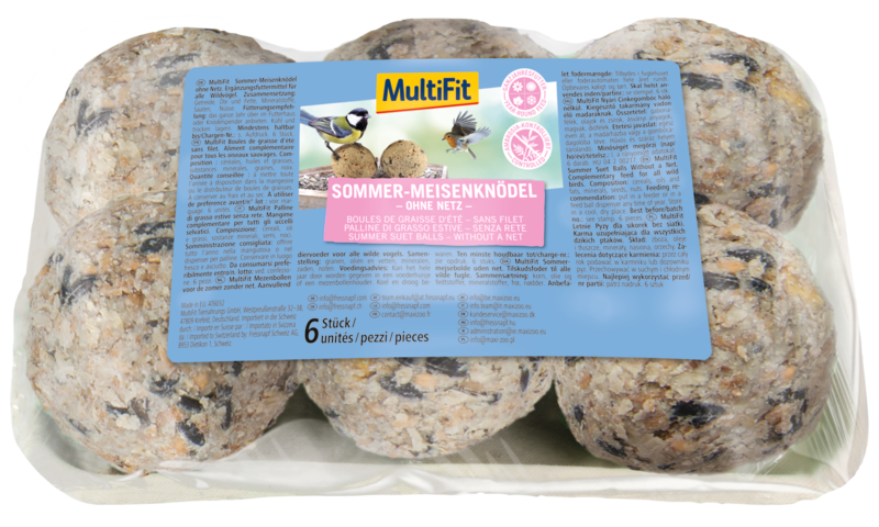 MultiFit Wildvogelfutter MultiFit Sommermeisenknödel ohne Netz 6 Stück