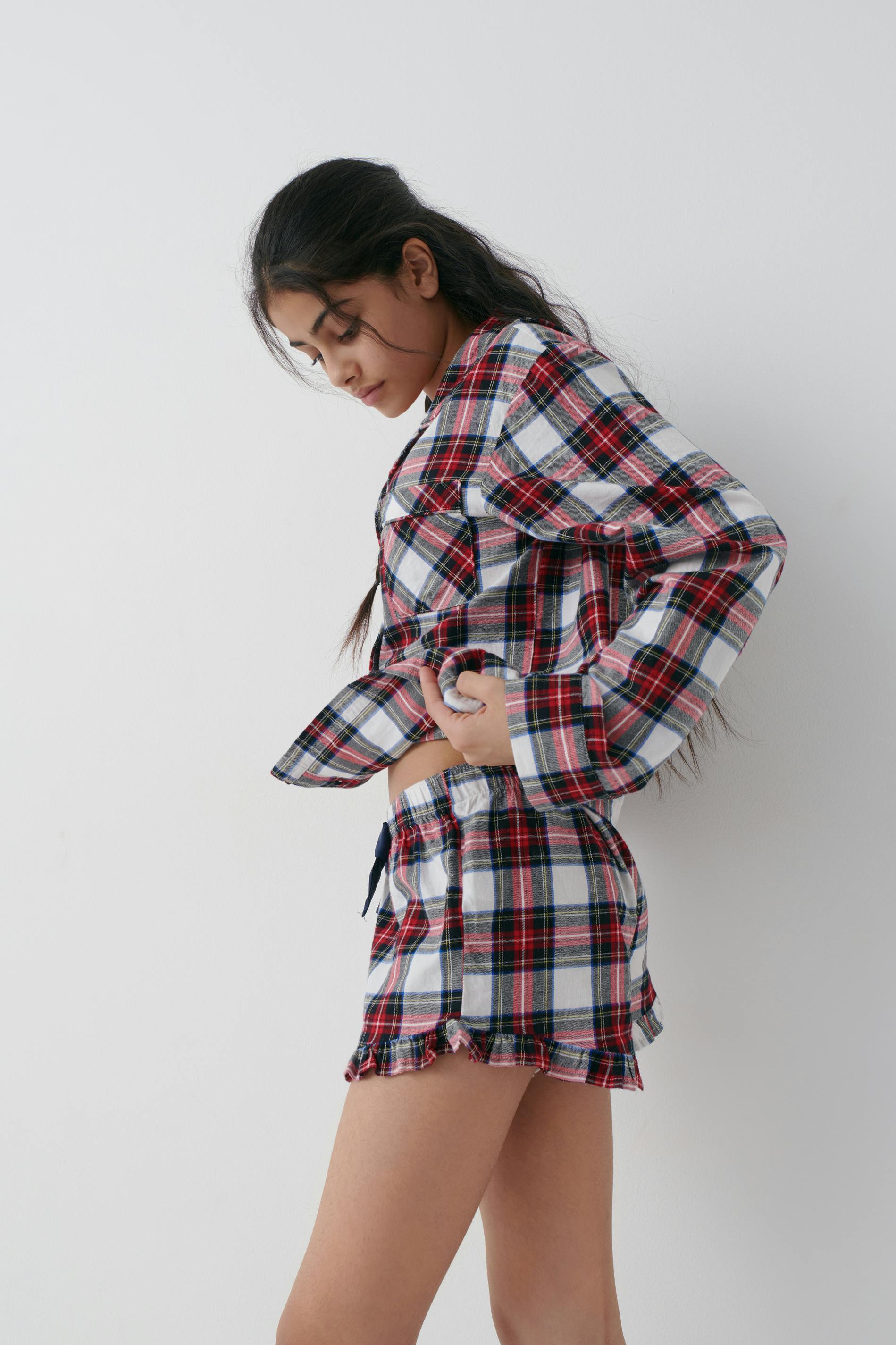 Y flannel pj shorts