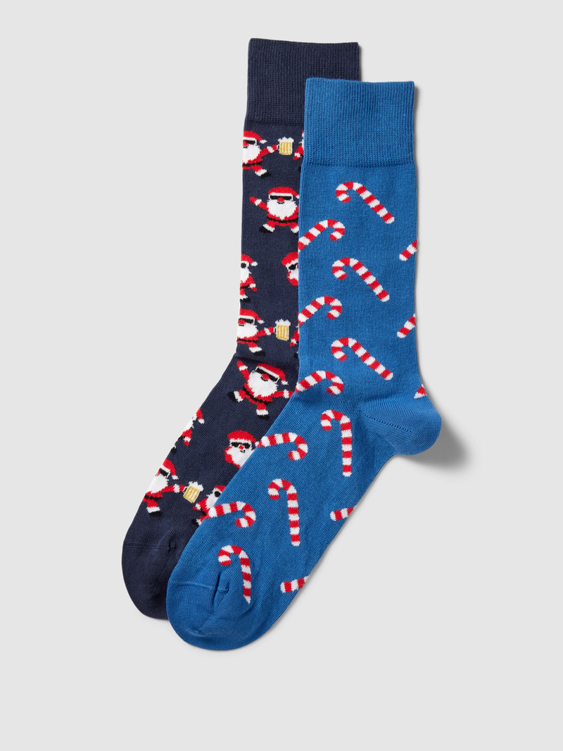 Socken aus Baumwoll-Mix im 2er-Pack in dunkelblau