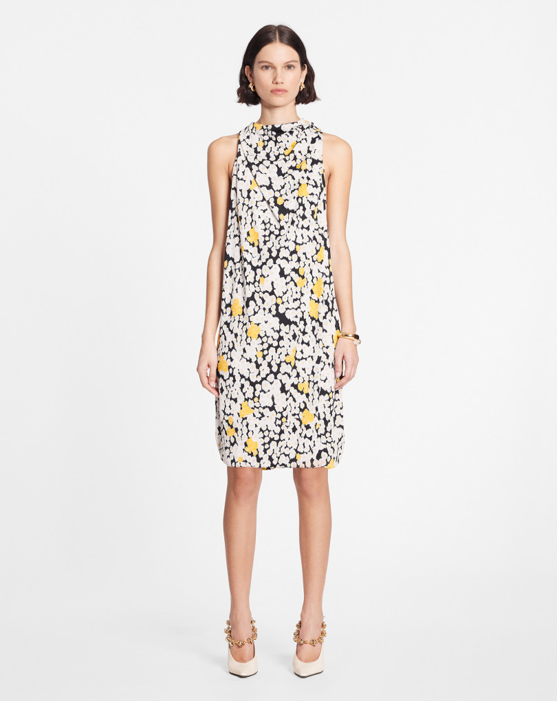 ROBE COURTE DRAPÉE IMPRIMÉE