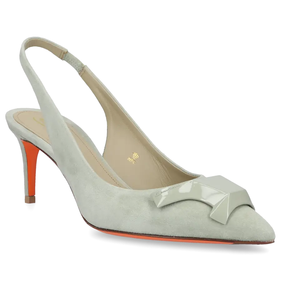 Santoni - Slingpumps SIBILLE Veloursleder - grün