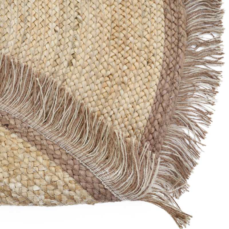 Tapis jute rond avec franges 140cm THAR