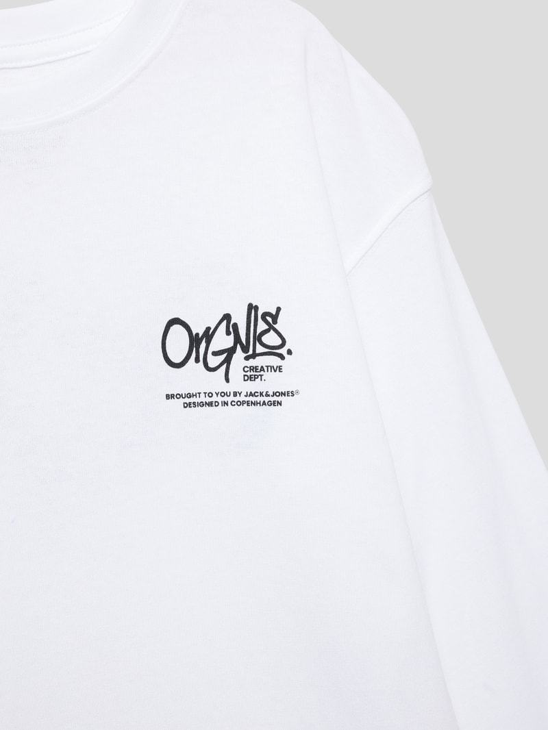Longsleeve mit Statement-Prints Modell 'SILVERLAKE' in weiß