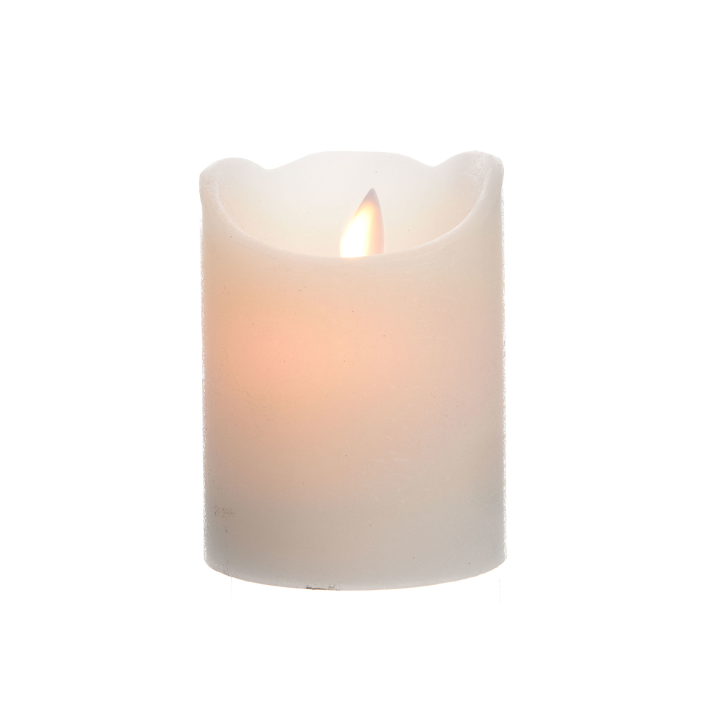 LED Wachsflackerkerze creme