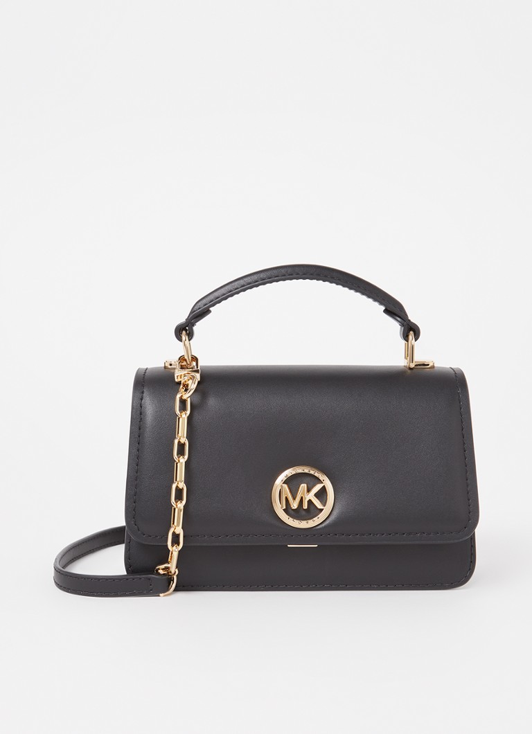 Geantă mică de piele Michael Kors Delancey, cu curea de umăr detașabilă.