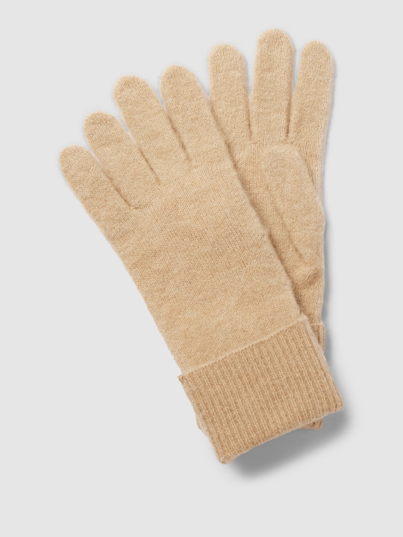 Handschuhe mit Label-Detail in beige meliert