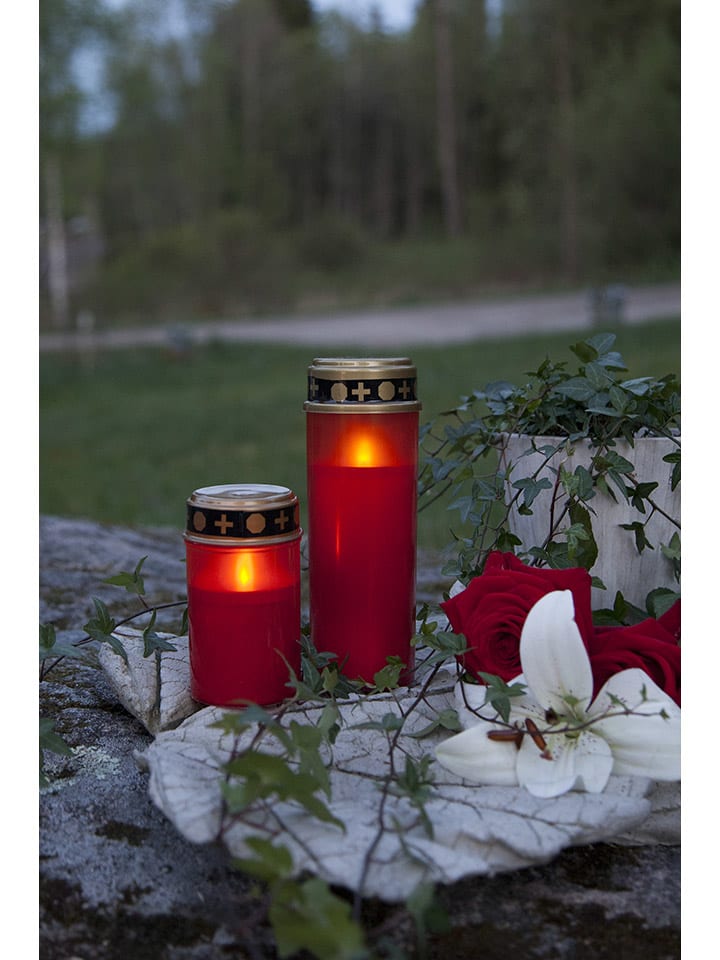 STAR Trading 4er-Set: LED-Grablichter ''Serene'' in Rot/ Gold - (H)12 x Ø 7 cm günstig kaufen onesize