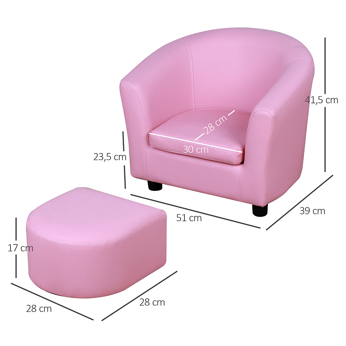 Kindersessel mit Fußhocker
