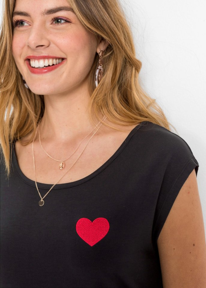 Shirt mit Stickerei aus nachhaltiger Viskose