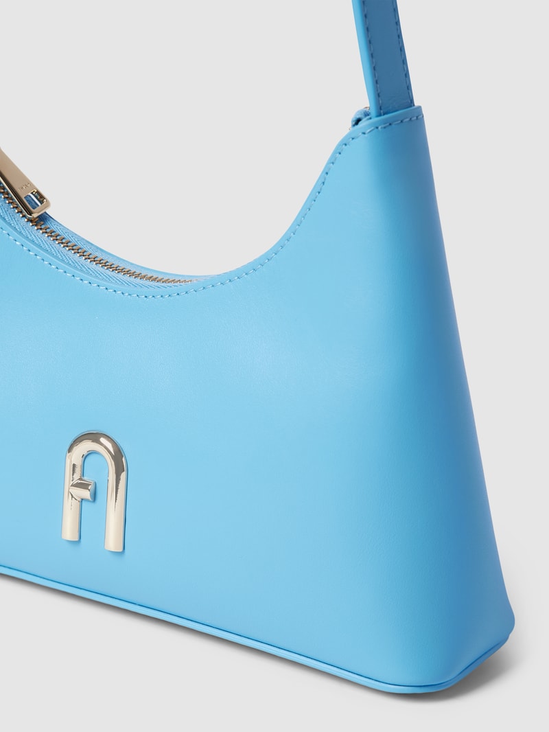 Handtasche mit Label-Detail Modell 'DIAMANTE' in aqua blau