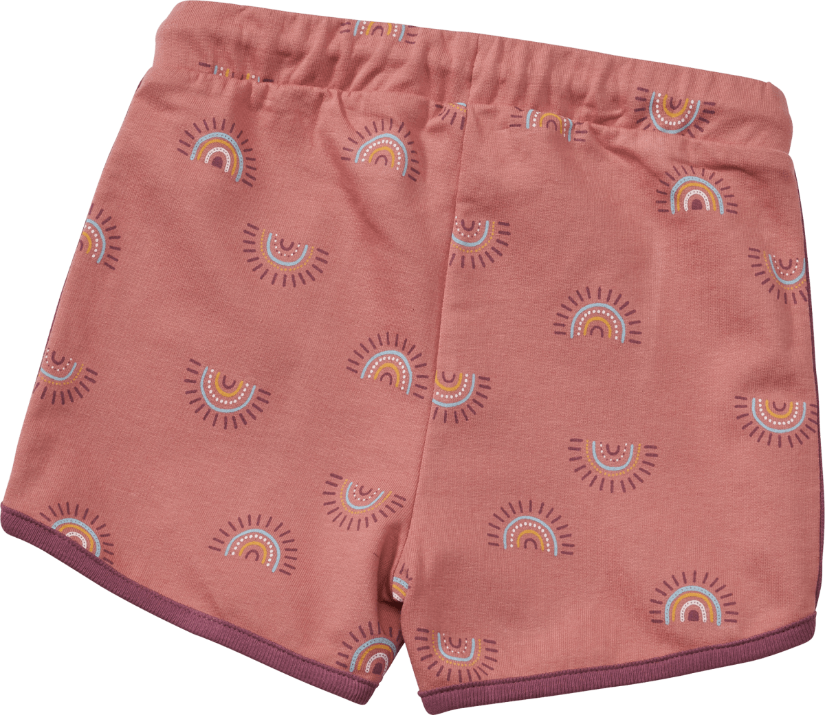 Shorts mit Regenbogen-Muster & Stretch, rosa , Gr. 104, 1 St