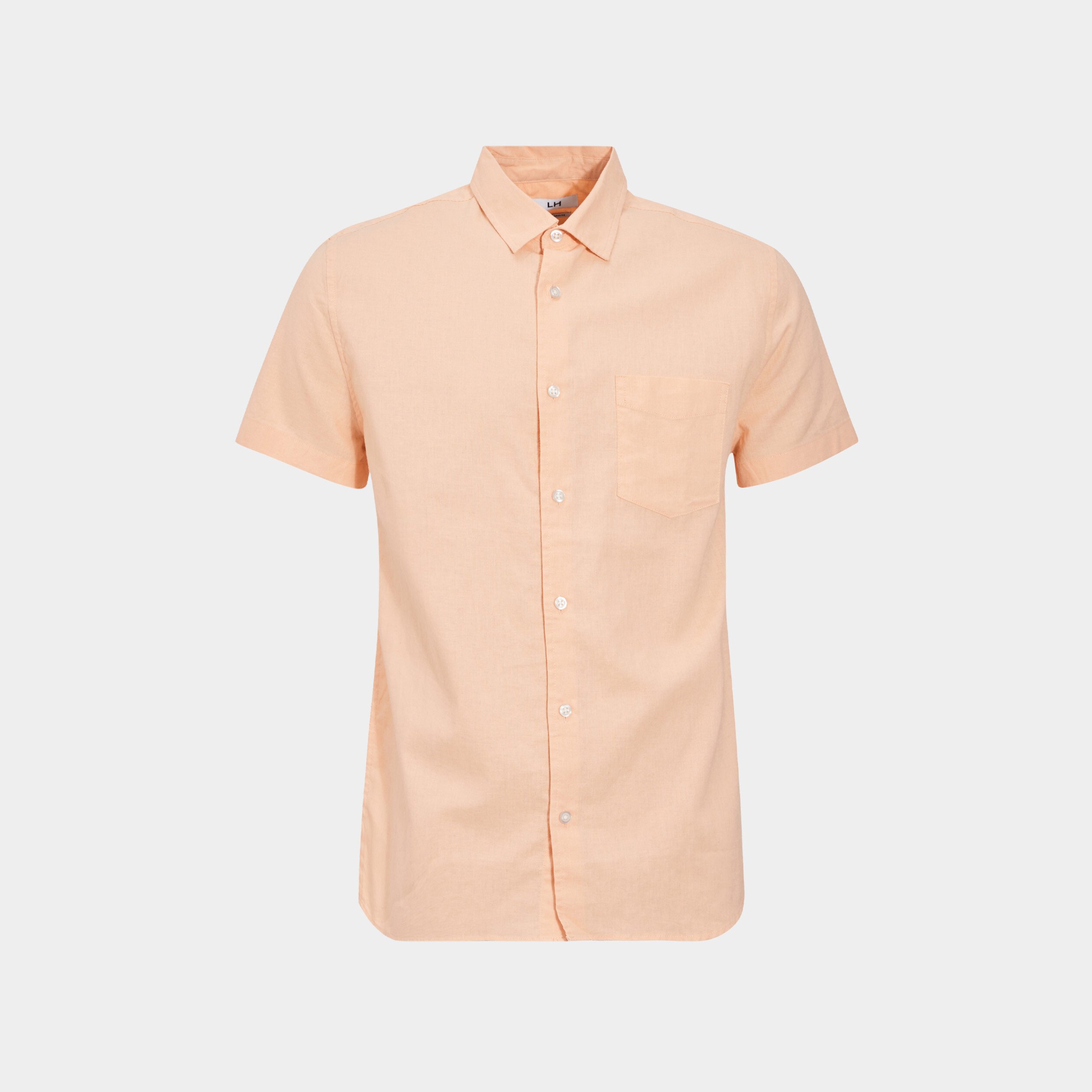 Chemise manches courtes lin majoritaire rose clair homme | La Halle