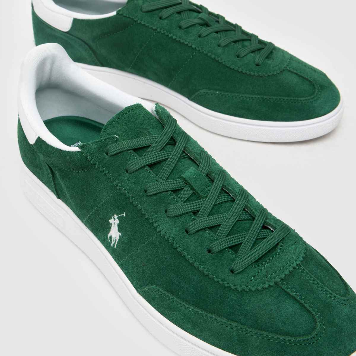 Polo Ralph Lauren – Bedford-sneakers i vitt och grönt