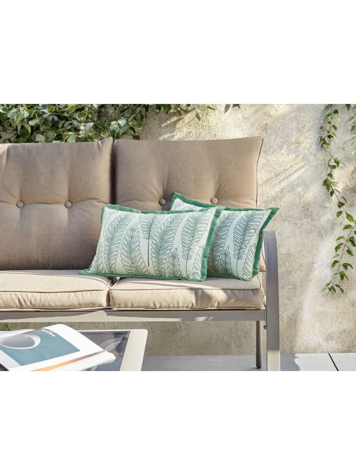 Beliani 2er-Set Gartenkissen MEADOW in Grün/Weiß günstig kaufen onesize