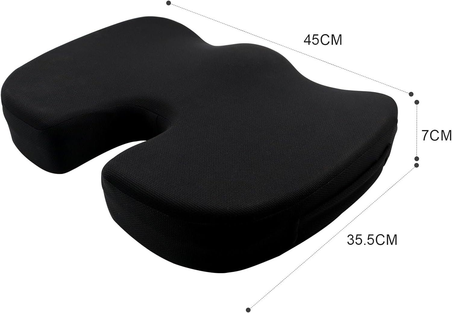 Allyson Stuhlkissen Ergonomisches Sitzkissen für Bürostuhl Memory-Foam Orthopädisch, Memory-Foam, Waschfest, Leicht