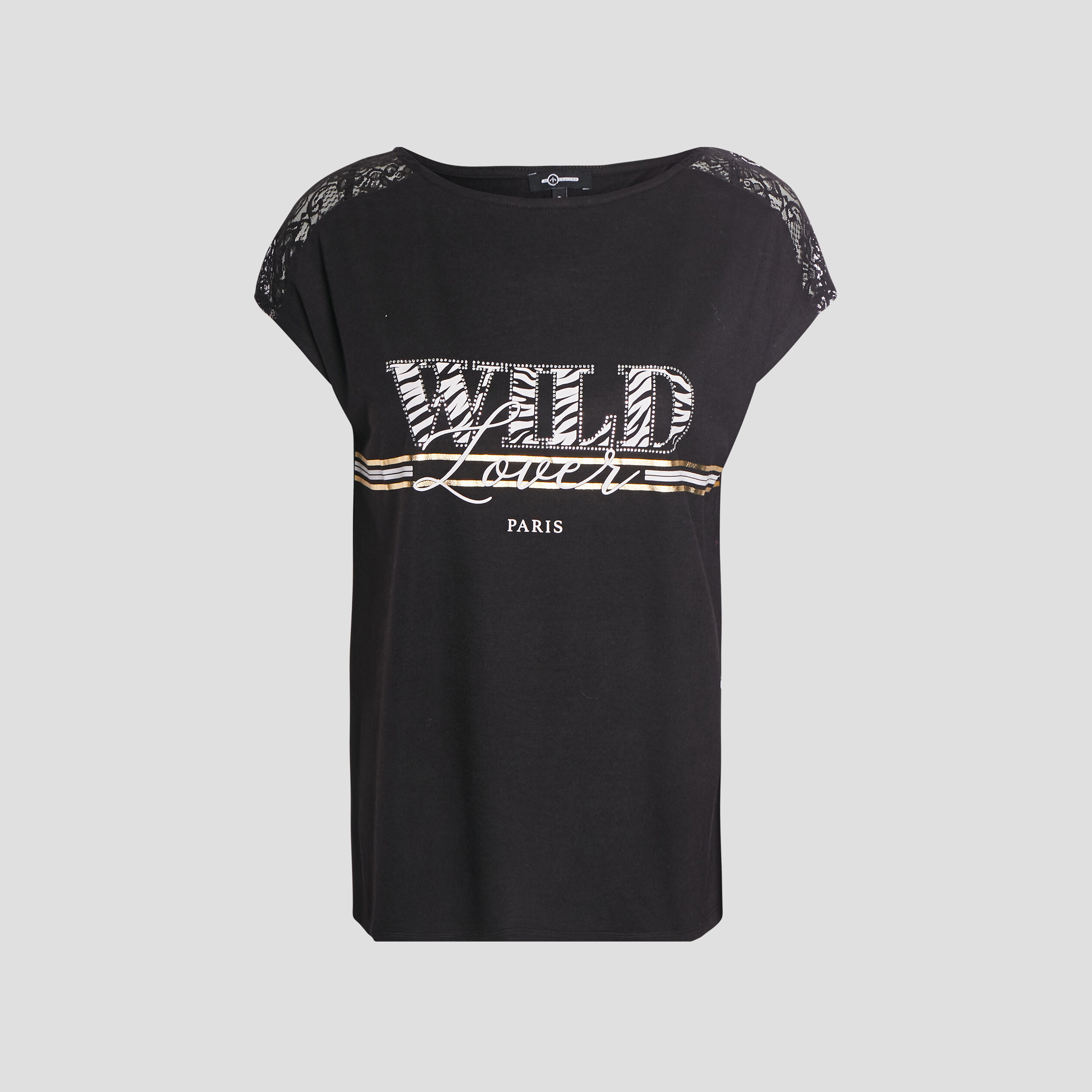 T-shirt manches courtes noir femme | La Halle