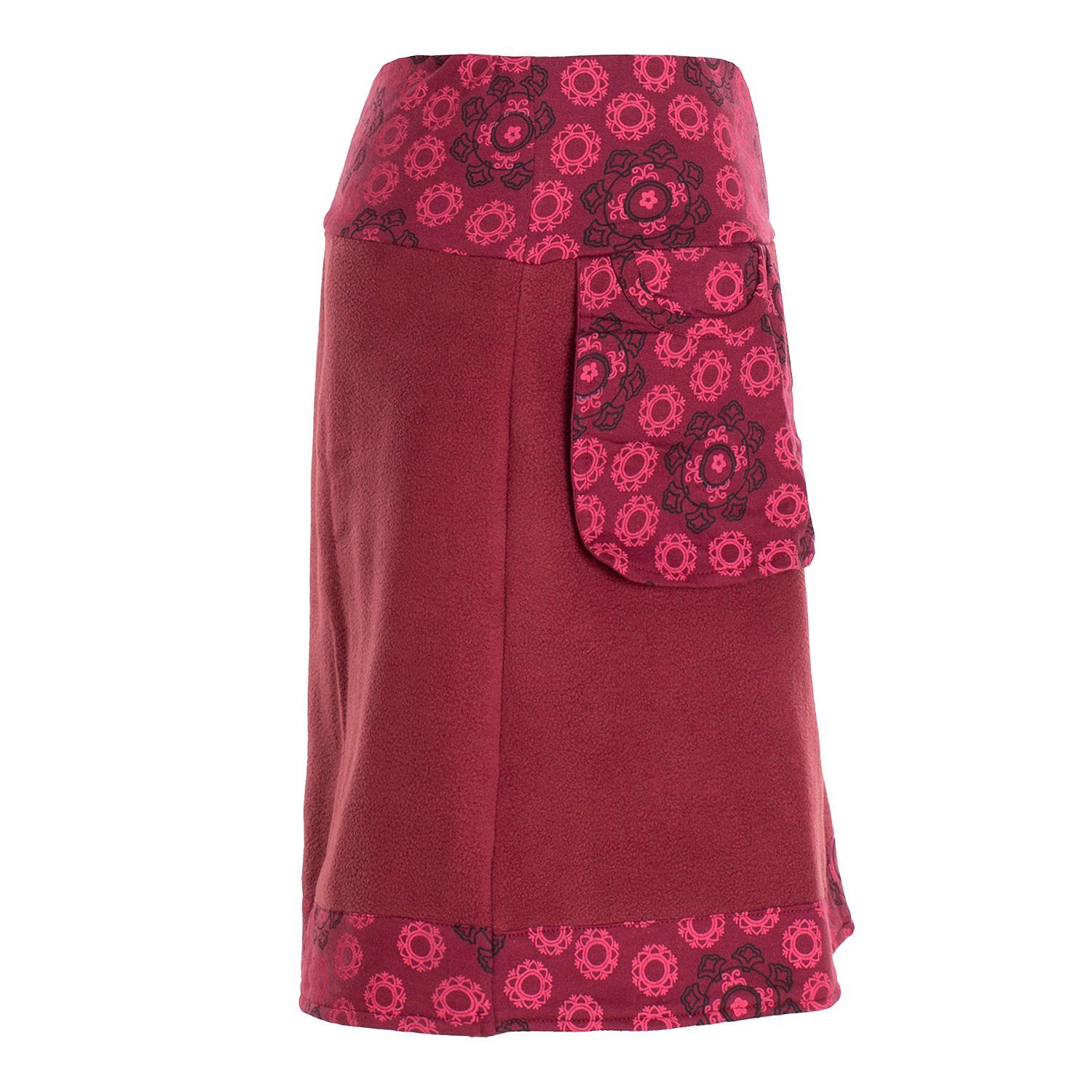 Vishes Minirock Thermorock warmer Side-Bag Damen Winterrock kurz Fleece Hippie, Goa, Retro Style