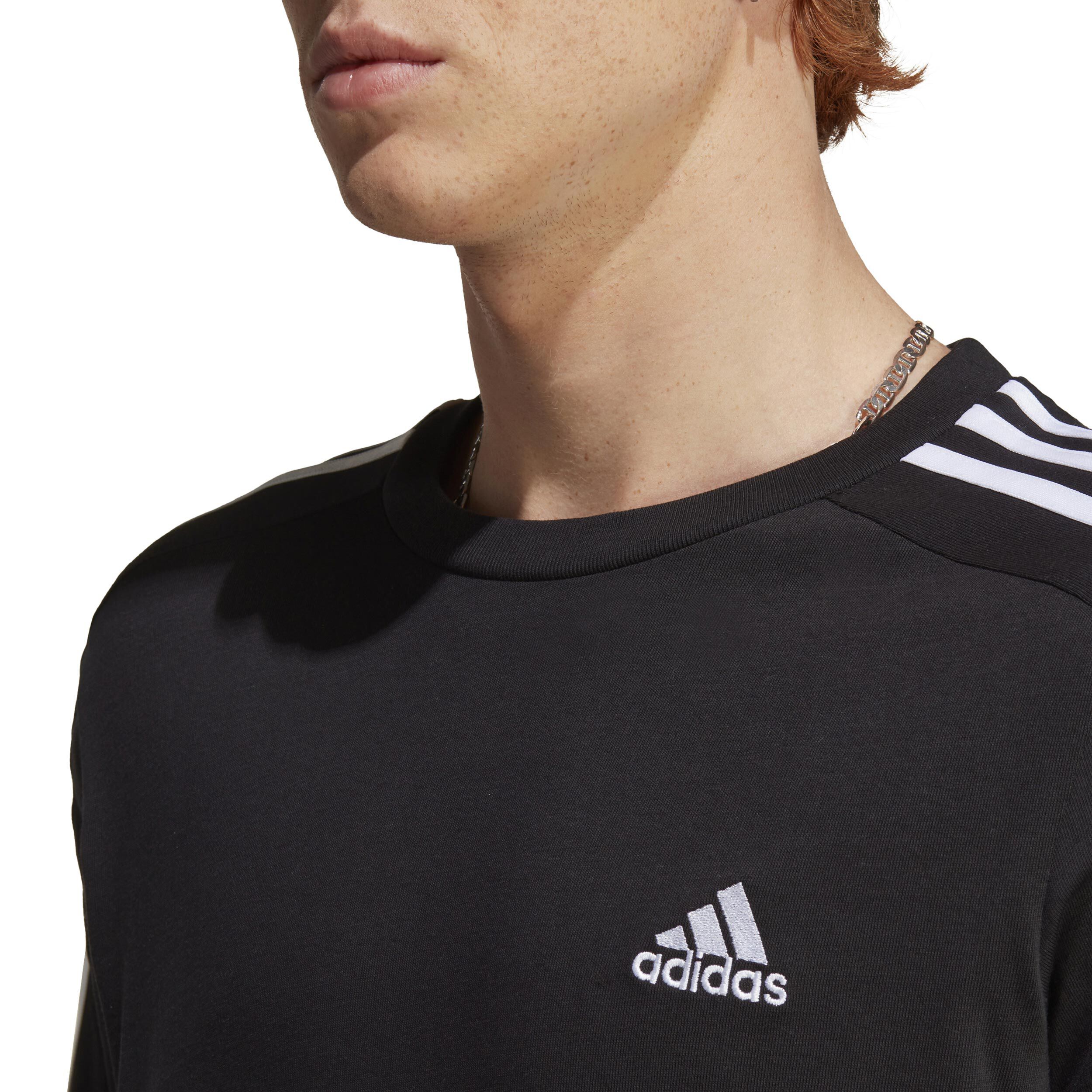 3 Stripes Single Jersey T-Shirt Herren - Schwarz, Weiß