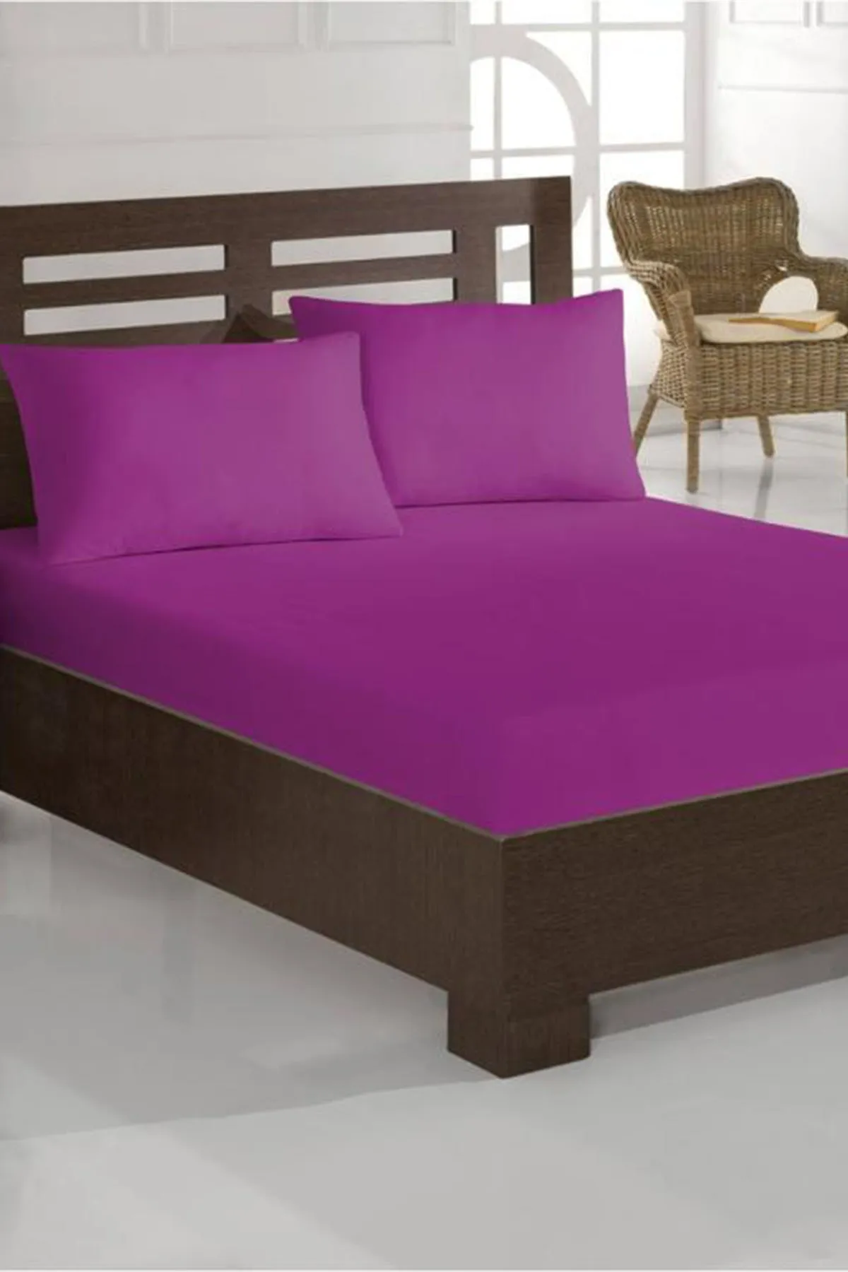 Çeyiz Diyarı  Perla Spannbettlaken-Set für Einzelbett – Lila