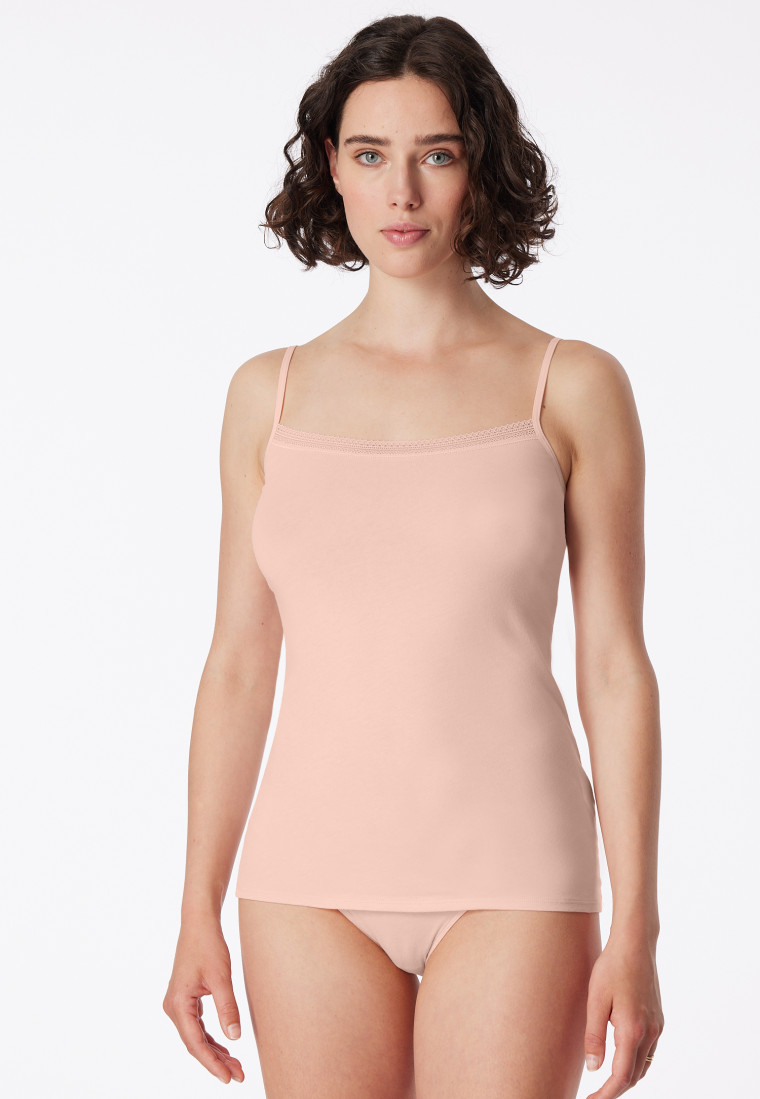 Spaghettitop 2er-Pack pfirsich/sand - Cotton Lace