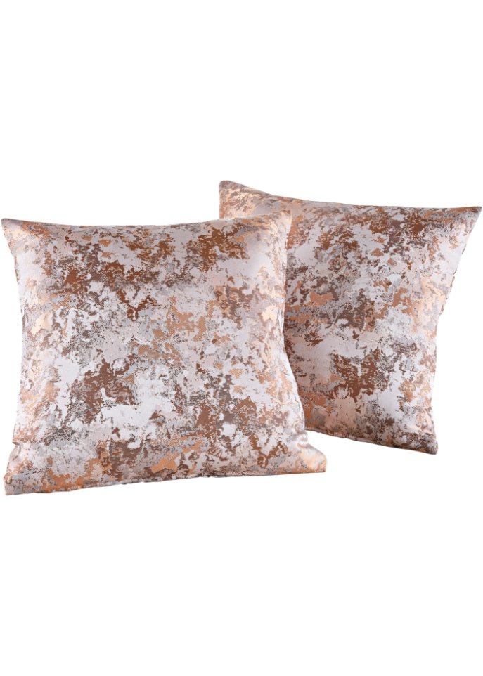 Jacquard Kissenhülle mit Füllung (2er Pack)