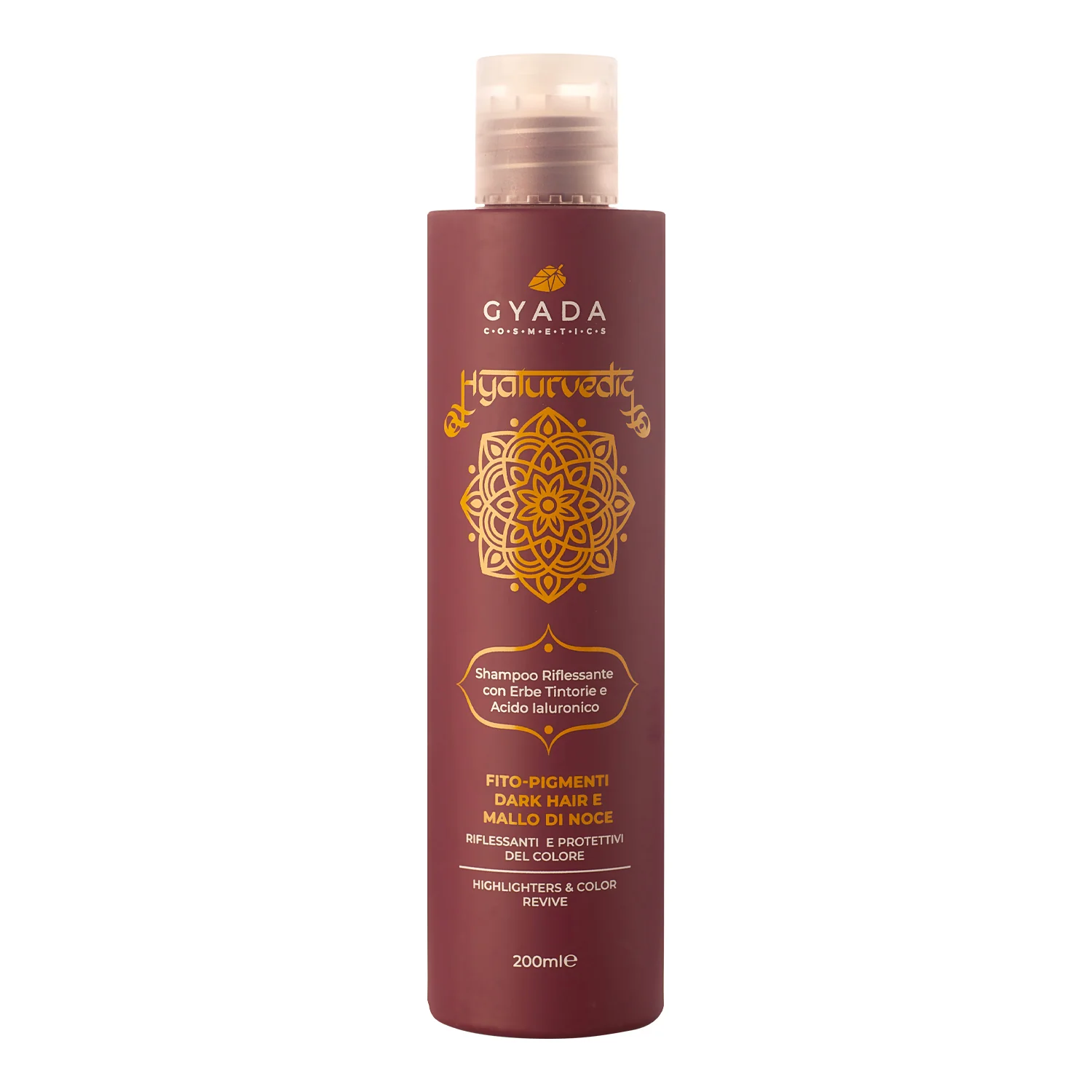 Champú con ácido hialurvédico para cabello oscuro - Champú protector del color