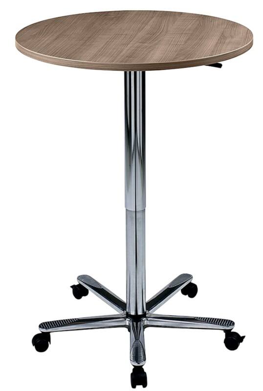 Hammerbacher Säulentisch Walsnuss, Silber 800 x 720 mm