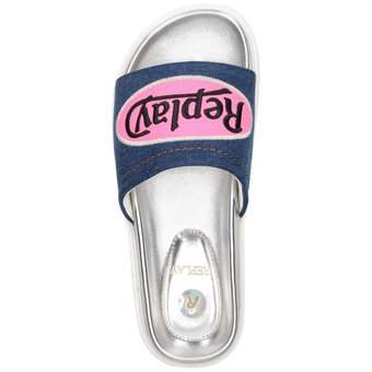 Replay Muddy Moto Pantolette in blau