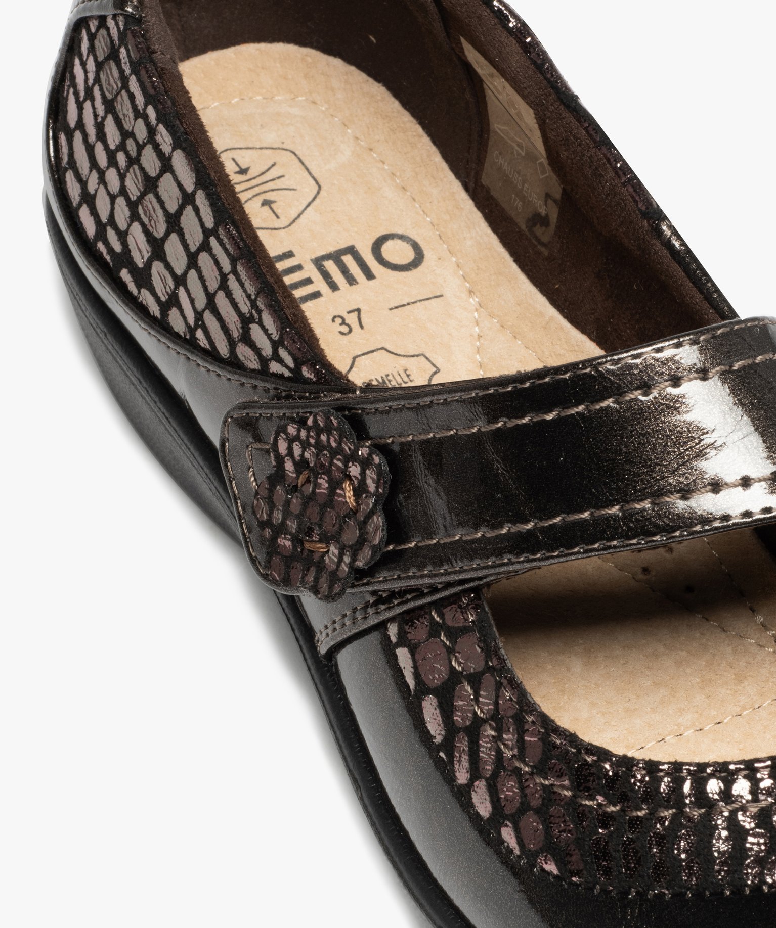 Chaussures confort femme en matière scintillante bronze | GEMO