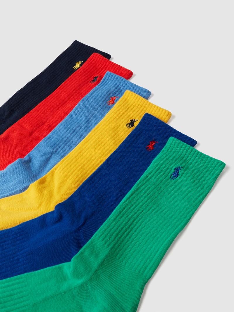 Socken mit Label-Stitching im 6er-Pack in gelb