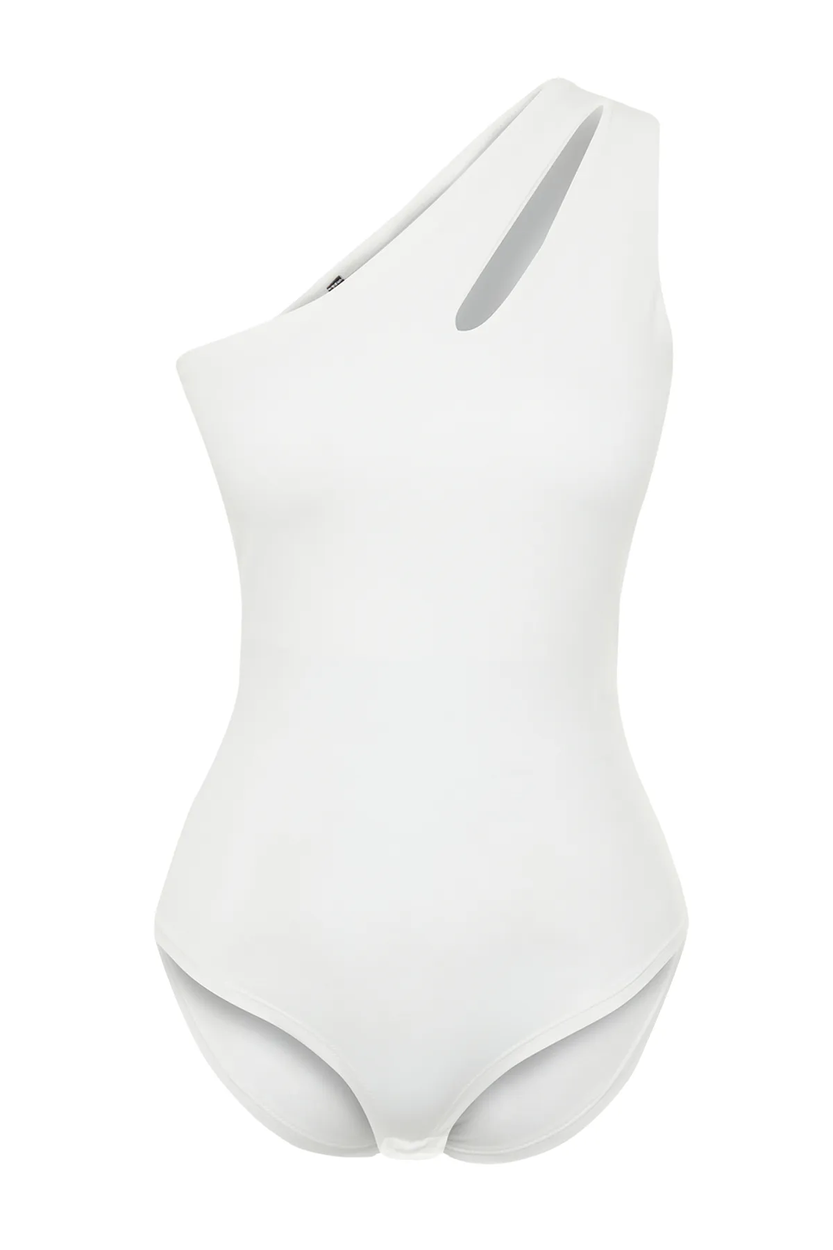 Trendyol Collection  Weißer Strick-Body mit Cut-Outs und Druckknöpfen TWOSS23BD00014